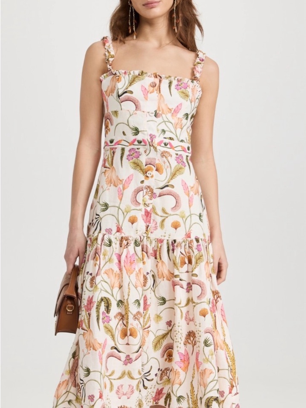 AGUA BY AGUA BENDITA - Nispero Printed Linen Midi Dress size Small - Picture 7 of 8
